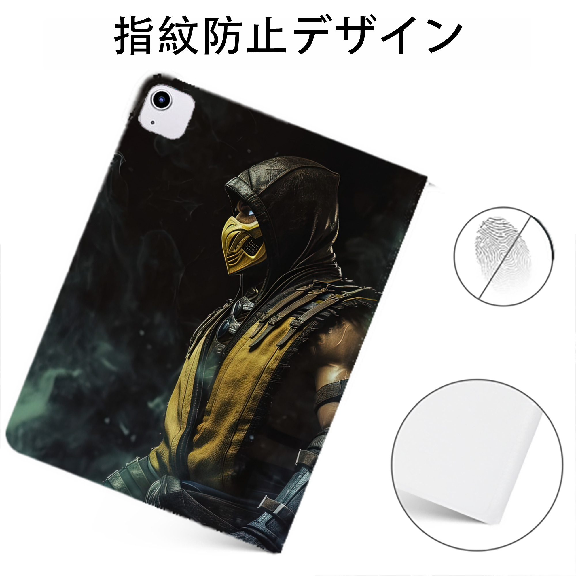（画像用） Deadpool デッドプール IPadケース ペンホルダー付き ブックスタイルデザイン